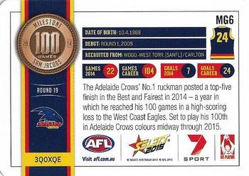 2015 Select AFL Champions - Milestone Game Foils #MG6 Sam Jacobs Back